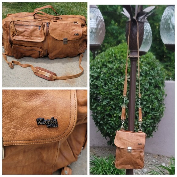 Karla Bolsas Other - Vtg Karla Bolsas Suede Duffle Crossbody Bag Combo